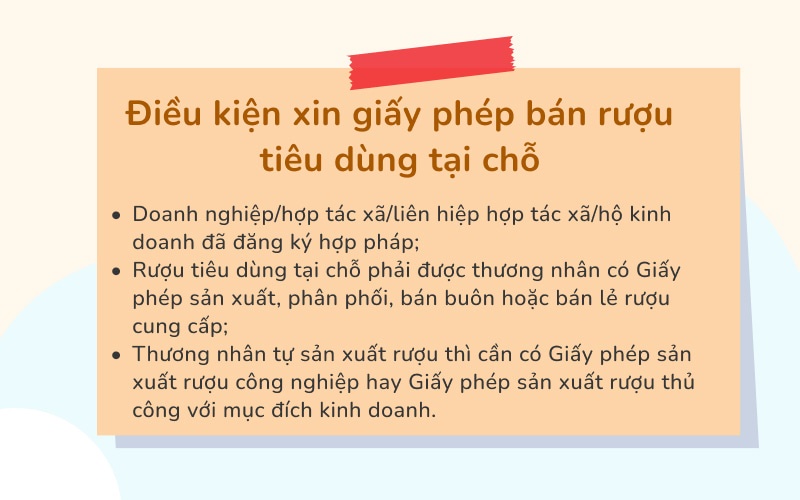 Điều kiện cấp giấy phép bán lẻ rượu